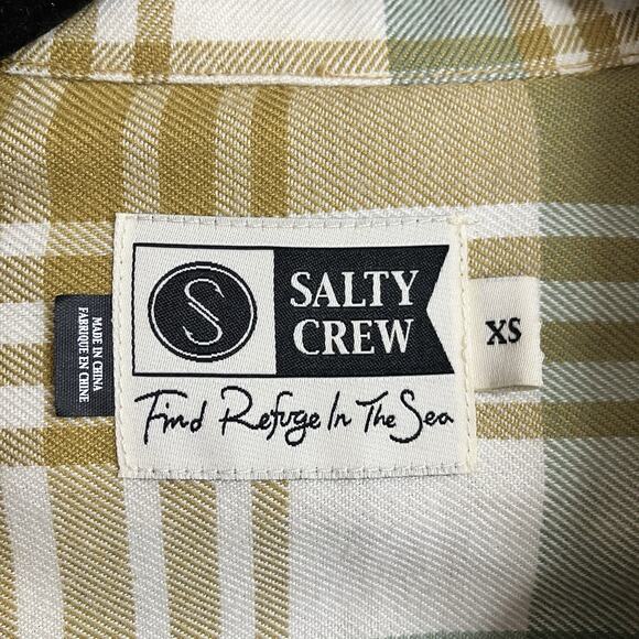 Salty Crew Long Haul Flannel Plaid Long Sleeve Button Down Shirt Mens Size XS - Picture 2 of 7